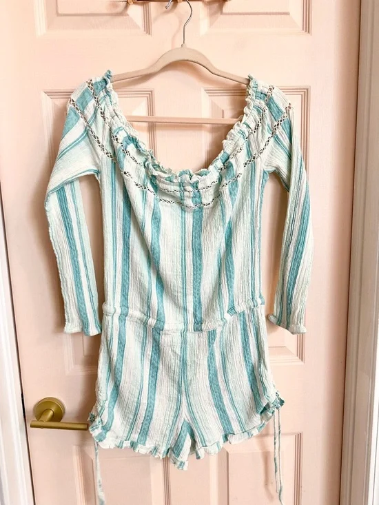 Blue striped Roxy romper - Picture 4 of 4